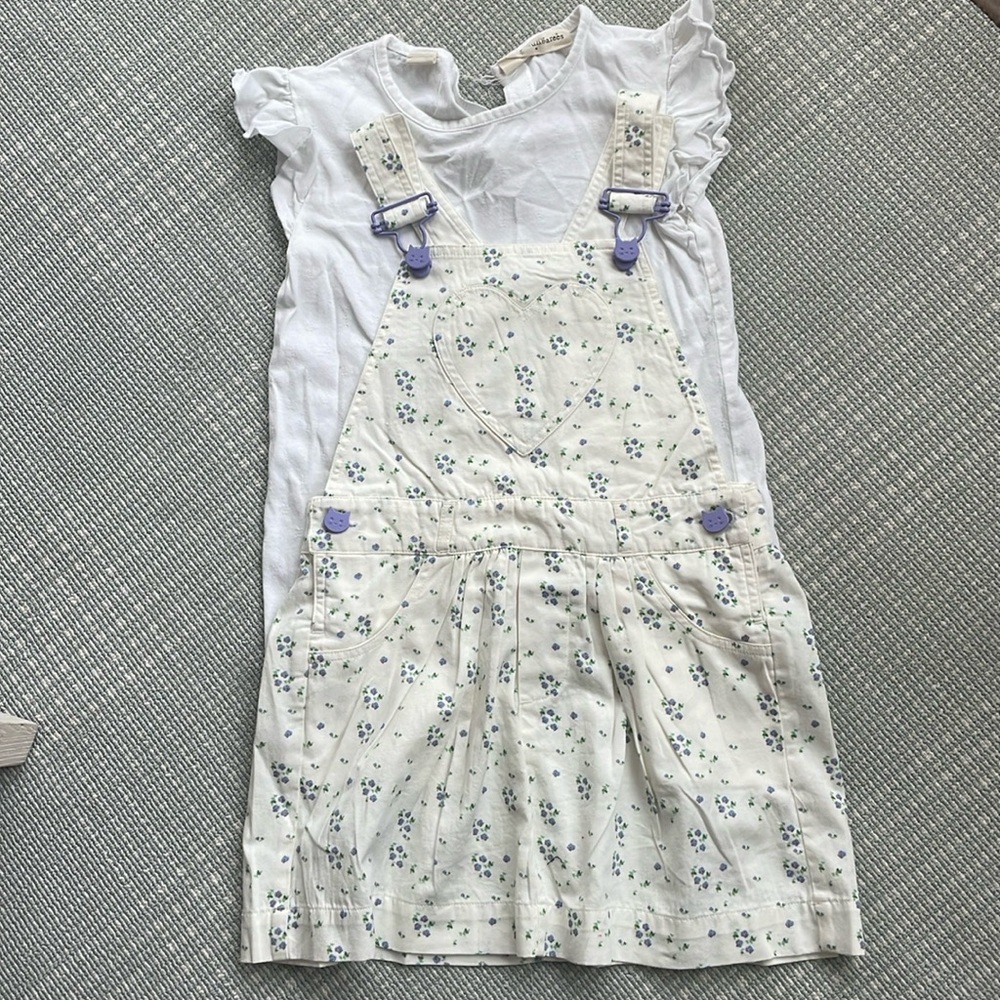 Dotty Dungarees top and overall dress sold as set in great condition.